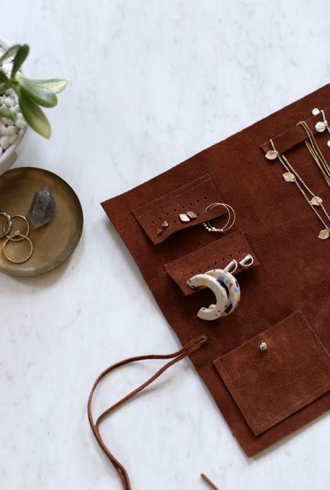 DIY Leather Jewelry Roll