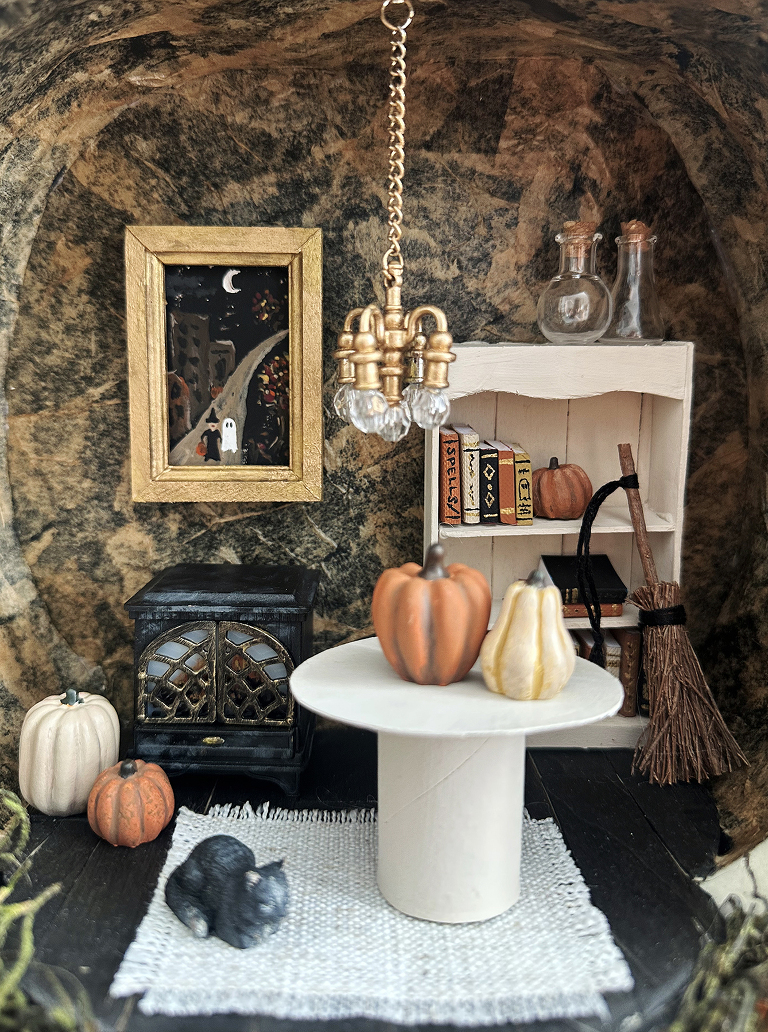 dining room halloween dollhouse miniatures inside mini house