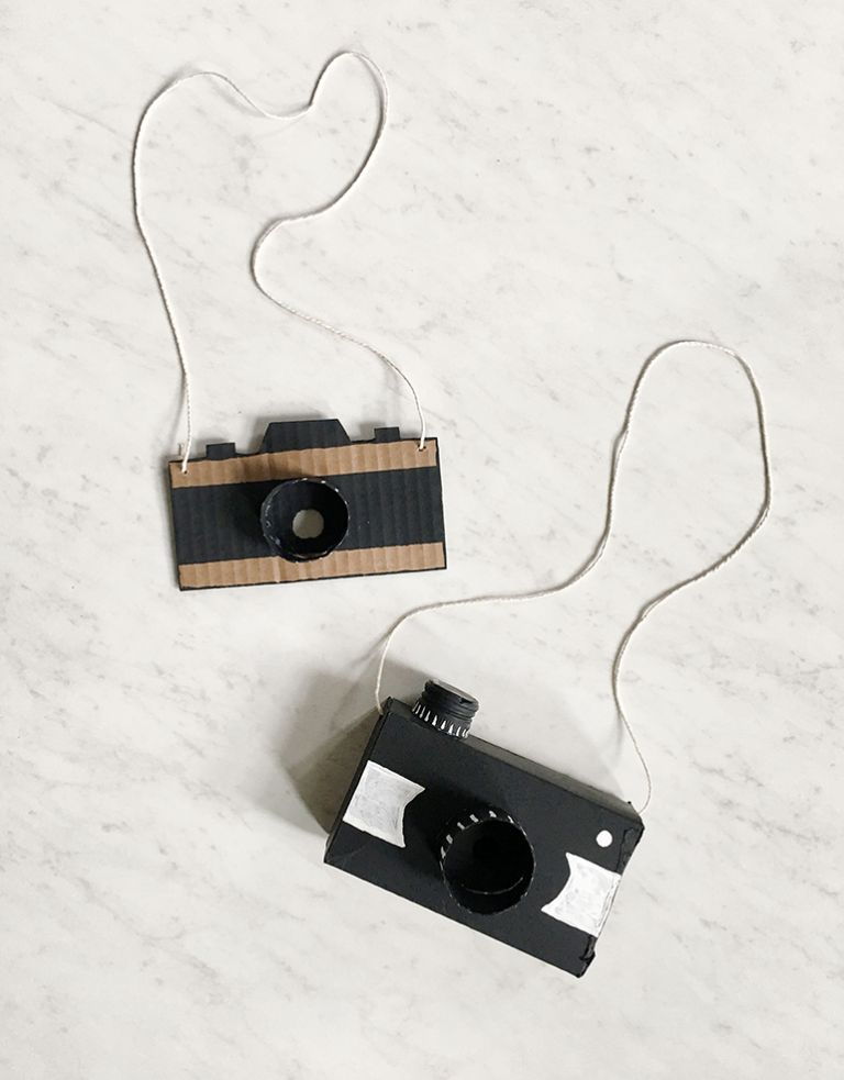 cardboard cameras with string