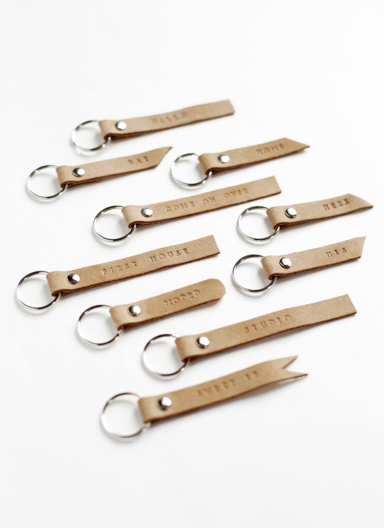 DIY Stamped Leather Keychains The Merrythought