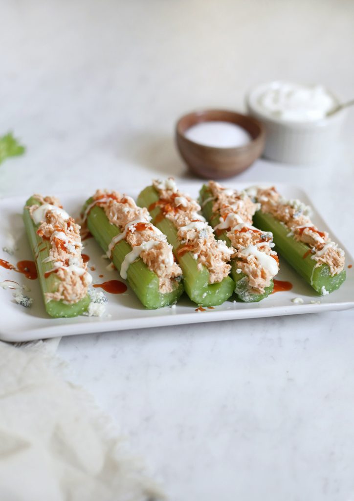 buffalo chicken celery from the side