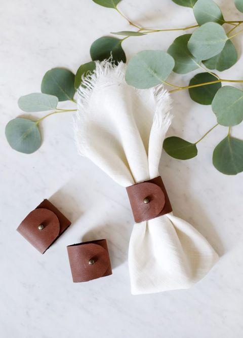 DIY Tutorial: Leather and Paint Pen Napkin Rings