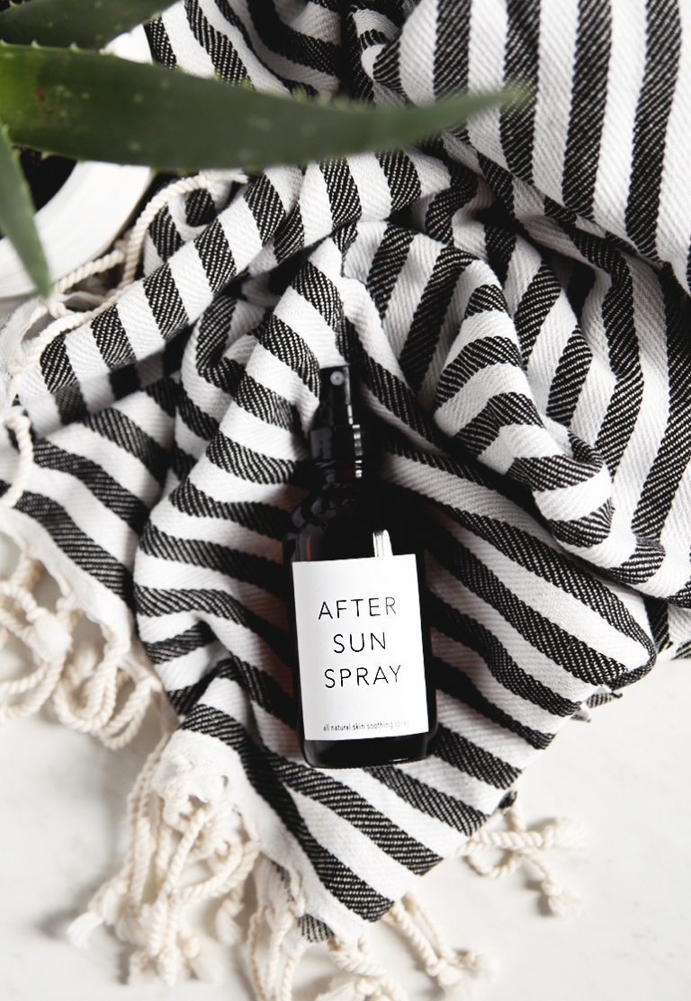 bottle of after sun spray