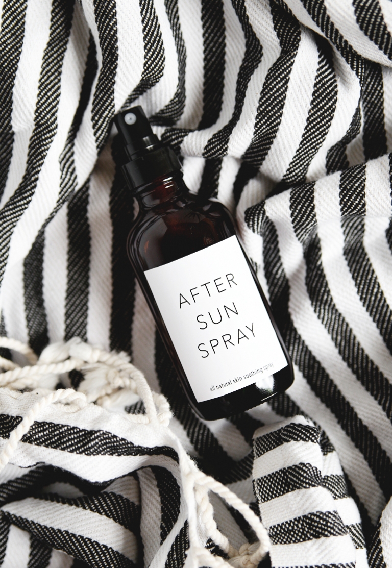 bottle of after sun spray