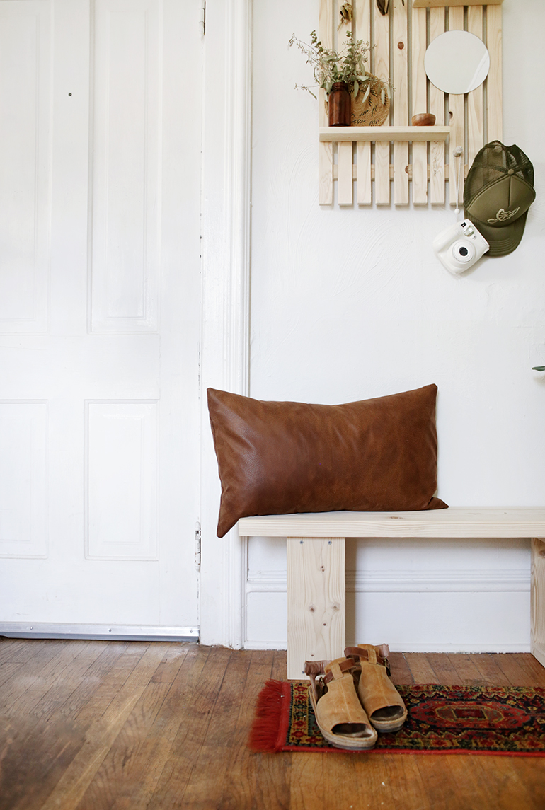 minimal wooden bench