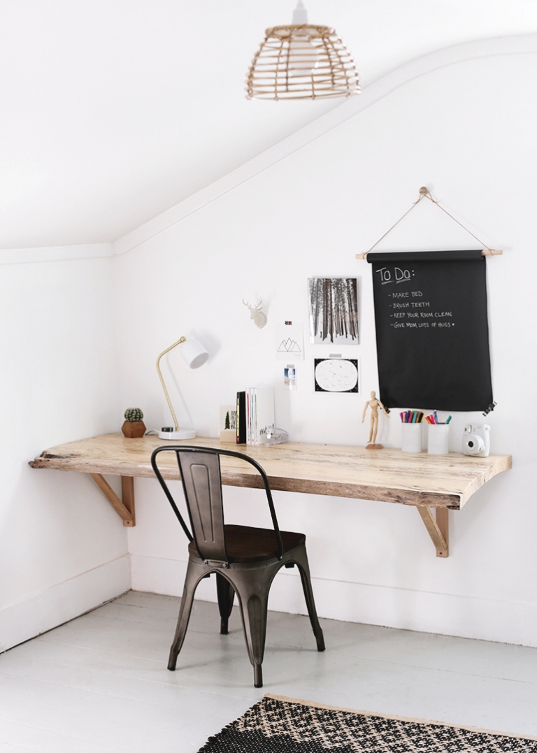 wood slab desk diy