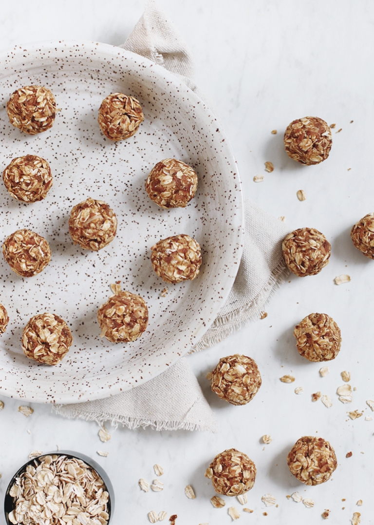 Peanut Butter + Toasted Coconut Protein Bites @themerrythought