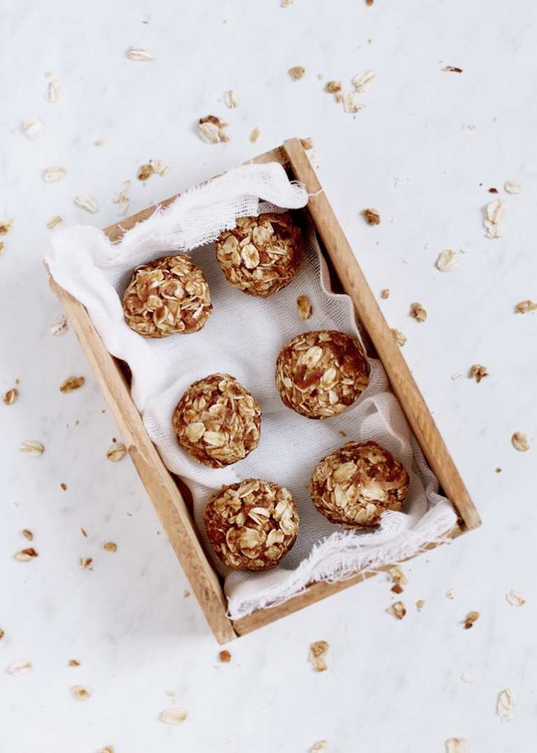Peanut Butter + Toasted Coconut Protein Bites @themerrythought
