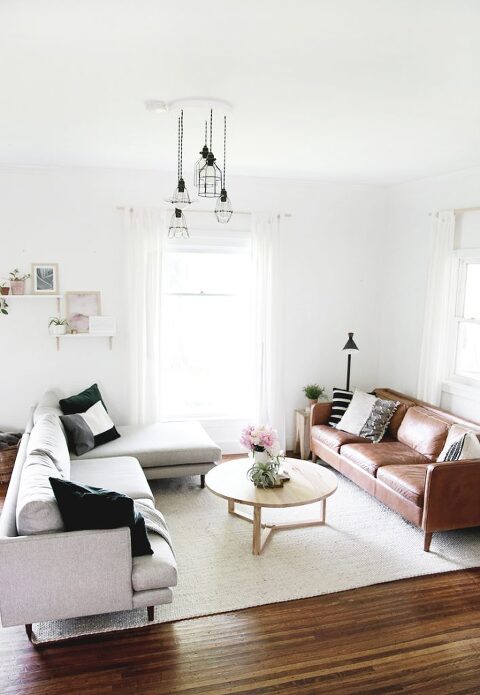 living room with two couches