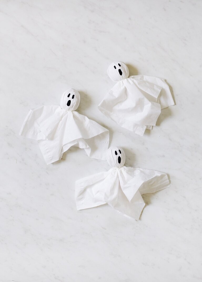 tissue paper ghost sucker craft