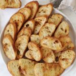 bowl full of crostini bread pieces