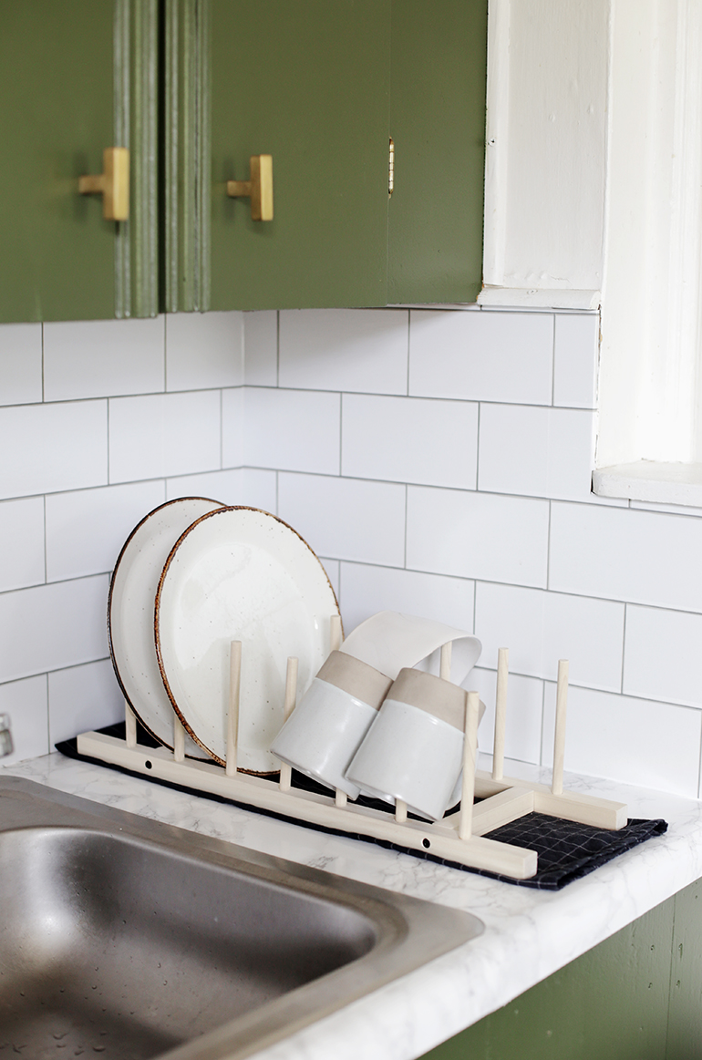 DIY Minimal Wooden Dish Rack - The Merrythought
