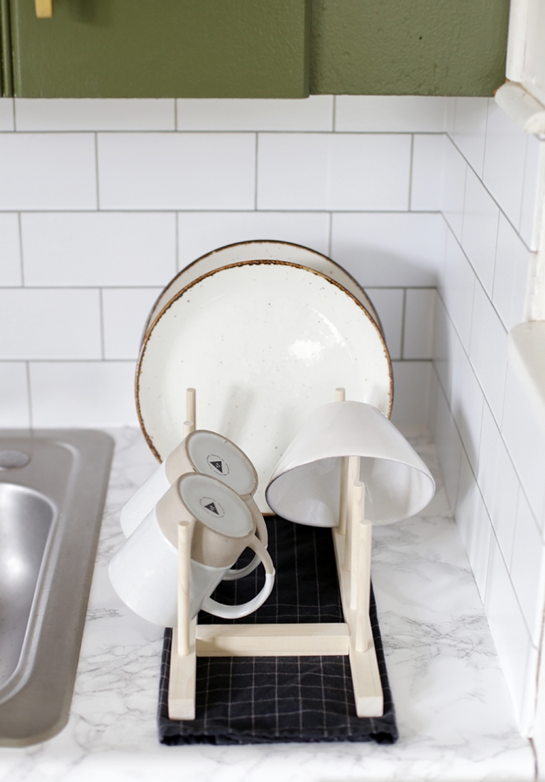 DIY Minimal Wooden Dish Rack - The Merrythought