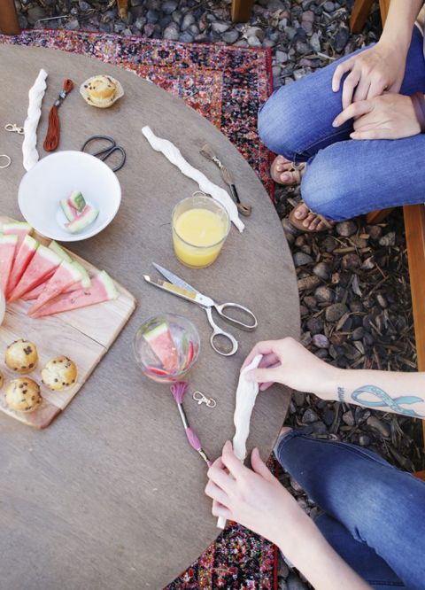 hands working on crafts