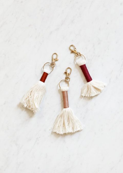 DIY tassel keychains