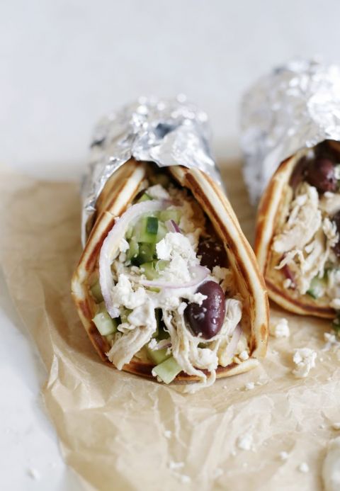 close up of chicken gyro