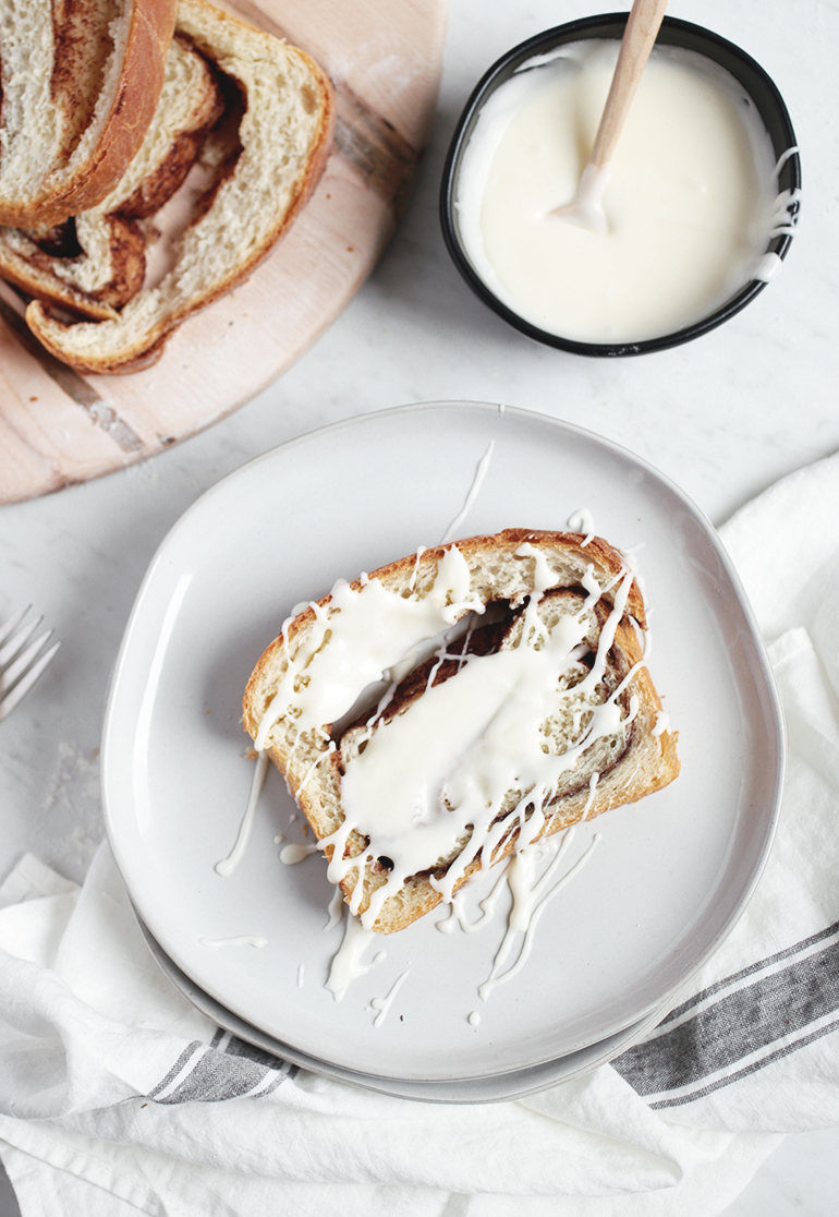 Cinnamon Swirl Bread with Cream Cheese Glaze