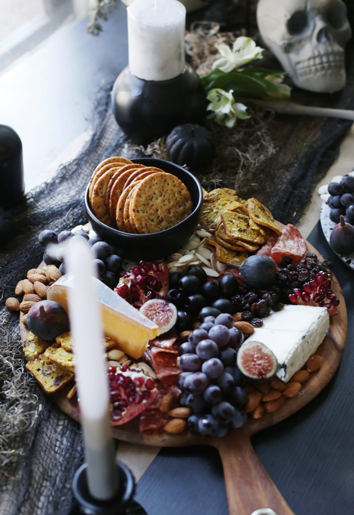 close up of a charcuterie board
