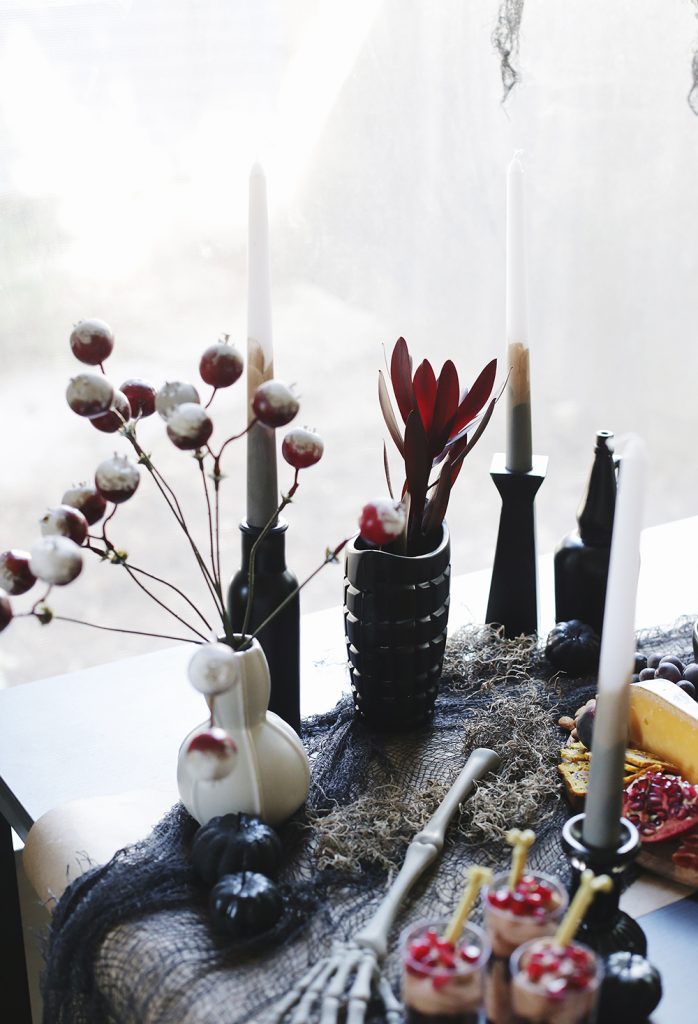 assorted halloween decor on a table