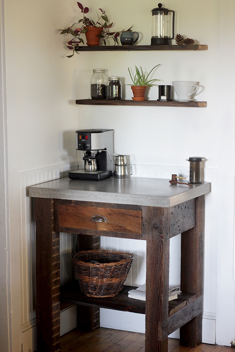 DIY Concrete Top Coffee Bar @themerrythought