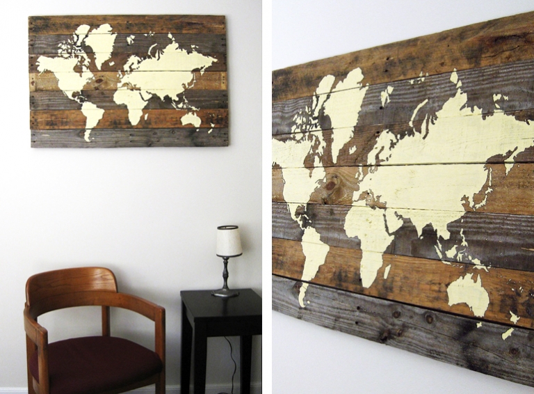 DIY Pallet Board World Map  |  The Merrythought