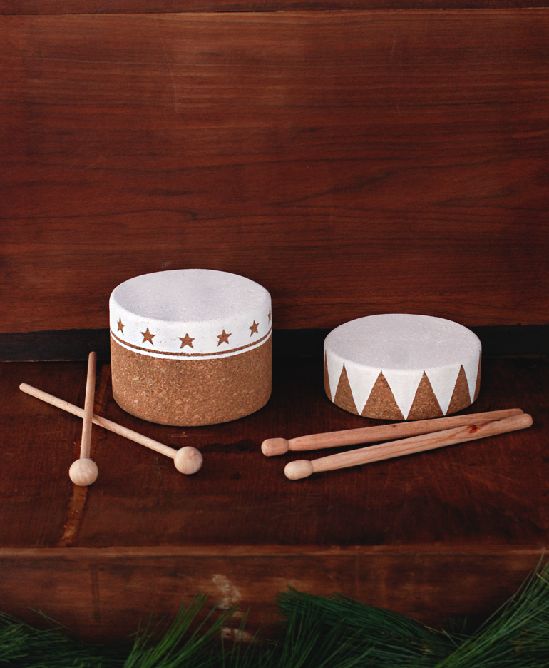 DIY Cork Drum + Wooden Drumsticks - The Merrythought