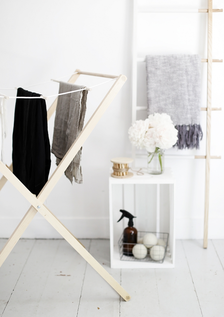 DIY Clothes Drying Rack with Shelf - House On Longwood Lane