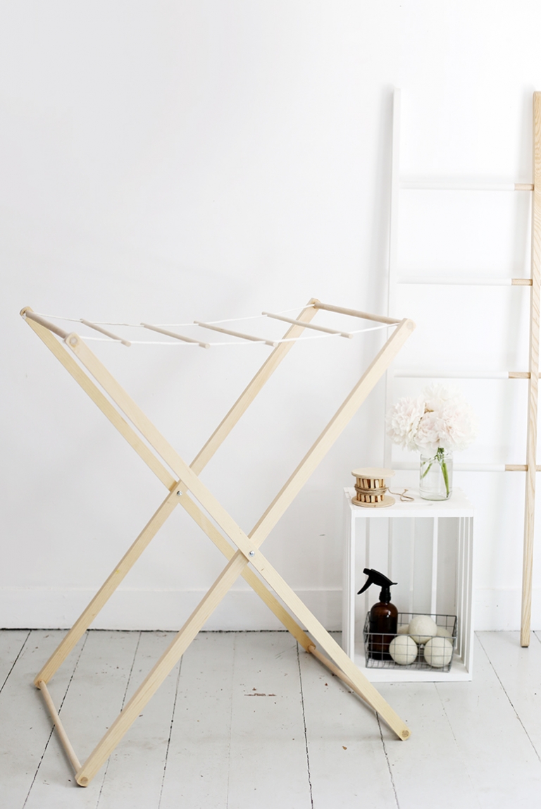 DIY Clothes Drying Rack with Shelf - House On Longwood Lane