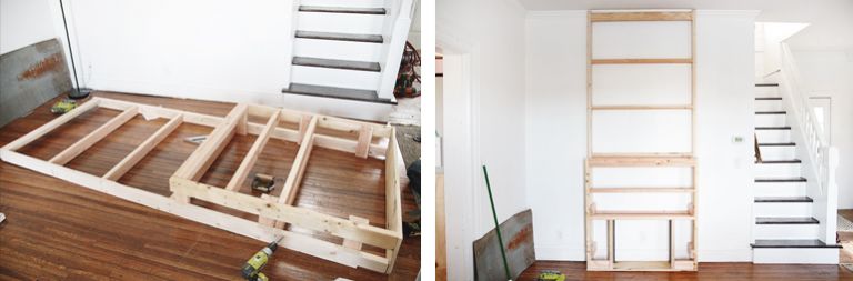 2x4 wood framed for fireplace