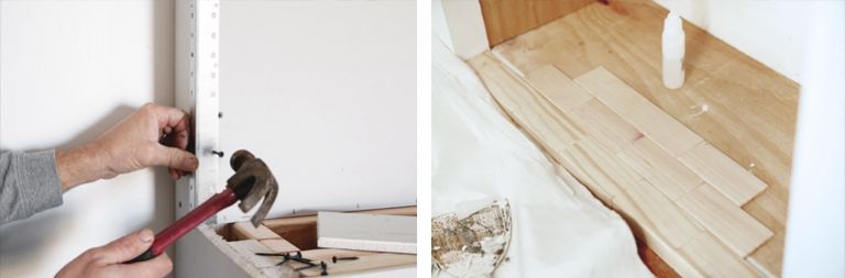 hamming in corner bead, glueing wood blocs onto plywood