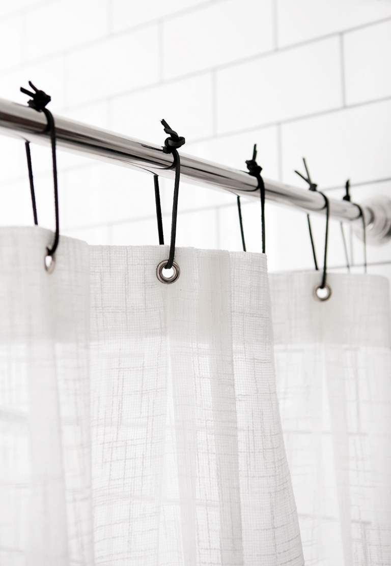 Diy Leather Shower Curtain Rings The, Make Your Own Shower Curtain Hooks