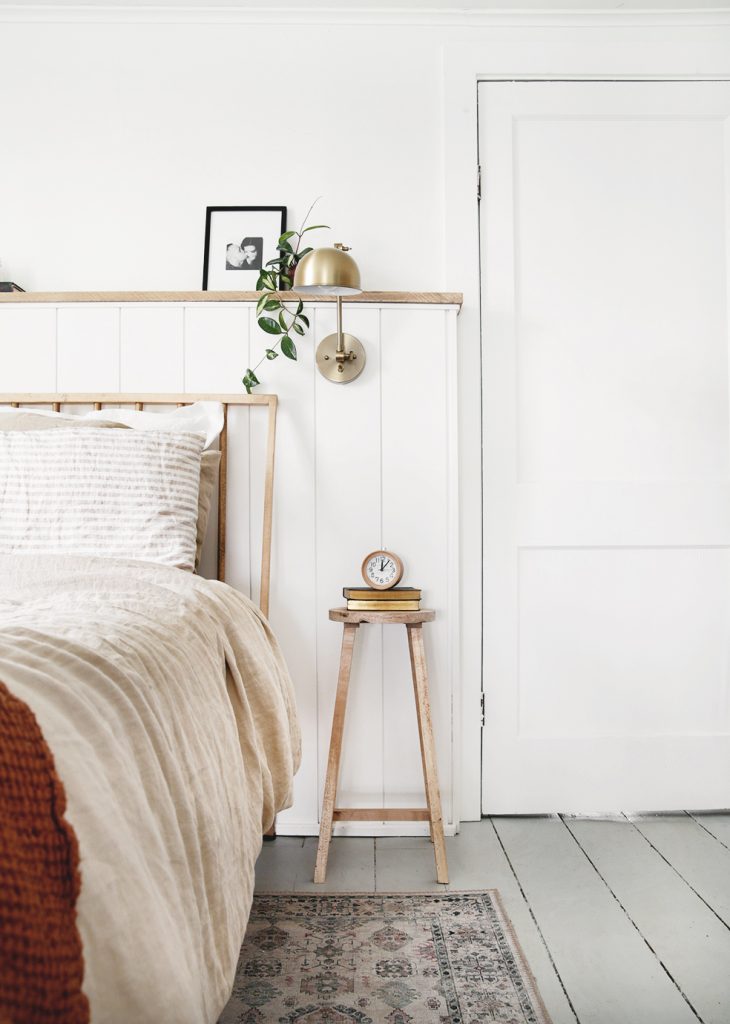 Wood Stool Nightstand 