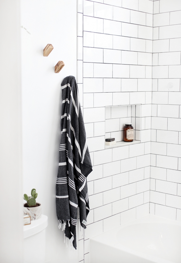 bathroom towel hooks on white board