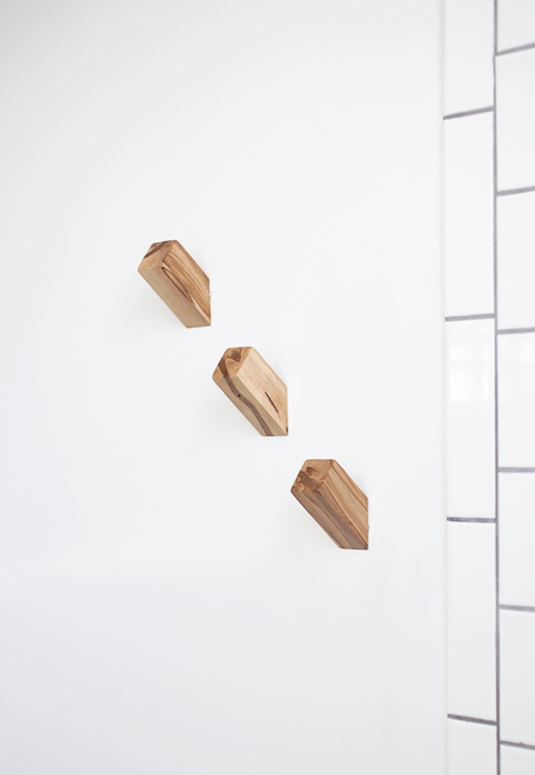 Wooden store towel hooks