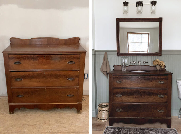 How To Make a Dresser Into a Vanity Tutorial - An Oregon Cottage