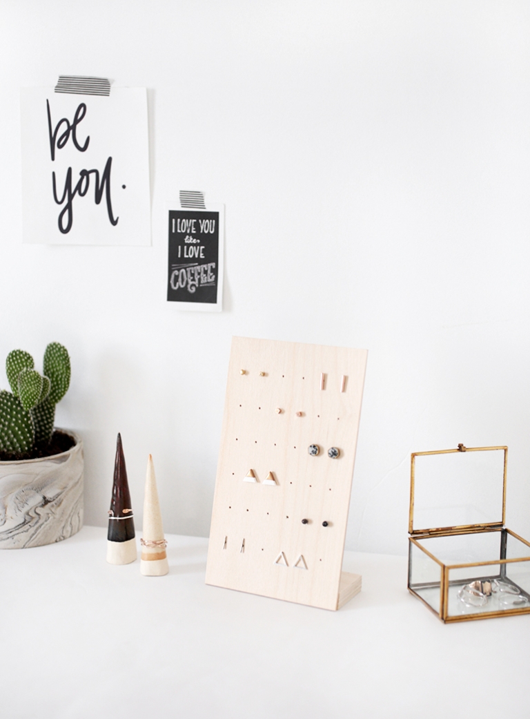 Easy DIY Earring Stand - Houseful of Handmade