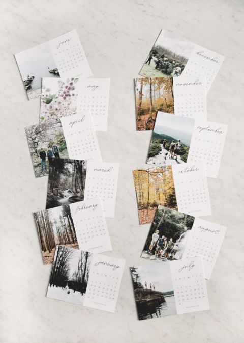 12 months of printed 2022 photo calendar