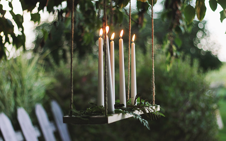 Outdoor hanging deals candle chandelier