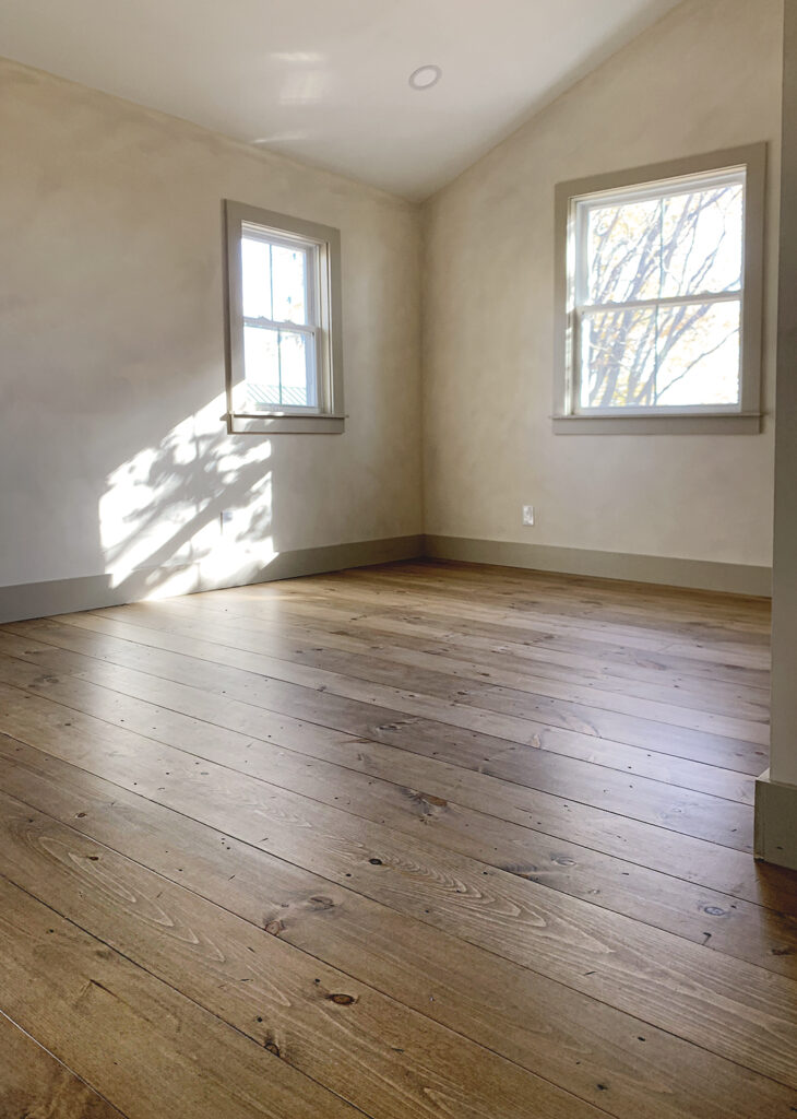 How We Stained and Installed our Pine Floors