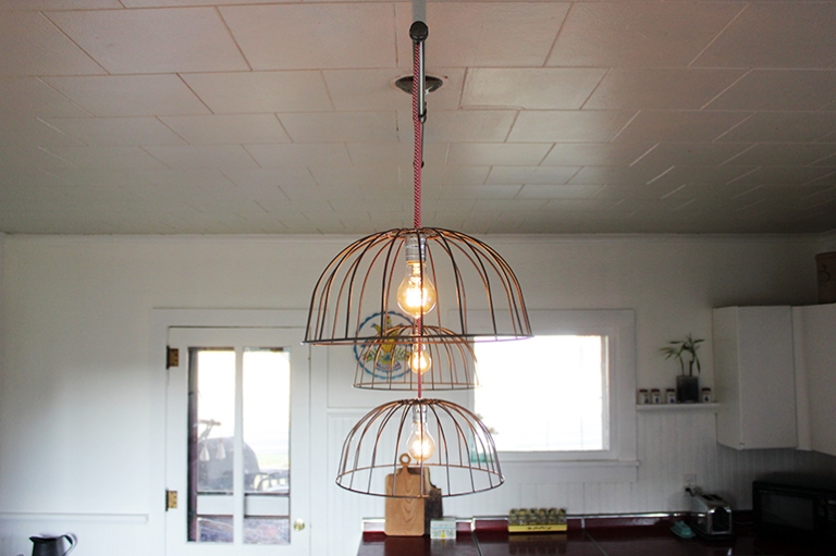 DIY Wire Basket Lights - The Merrythought