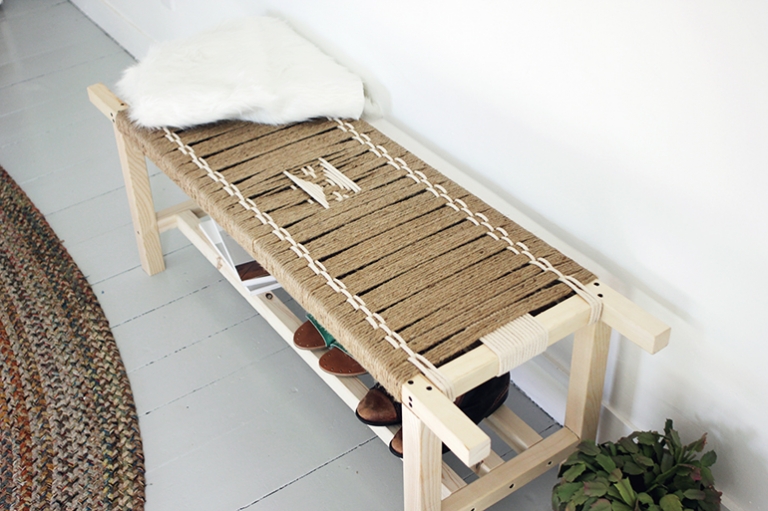DIY Woven Bench @themerrythought