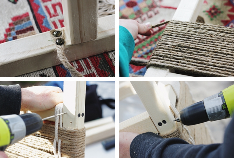 DIY Woven Bench @themerrythought
