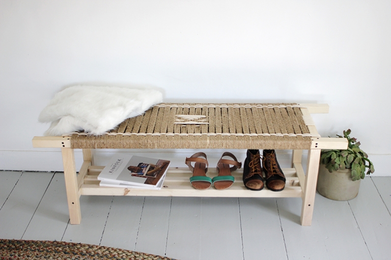 DIY Woven Bench @themerrythought