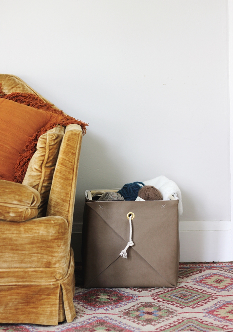 DIY Leather Basket @themerrythought for @poppytalk