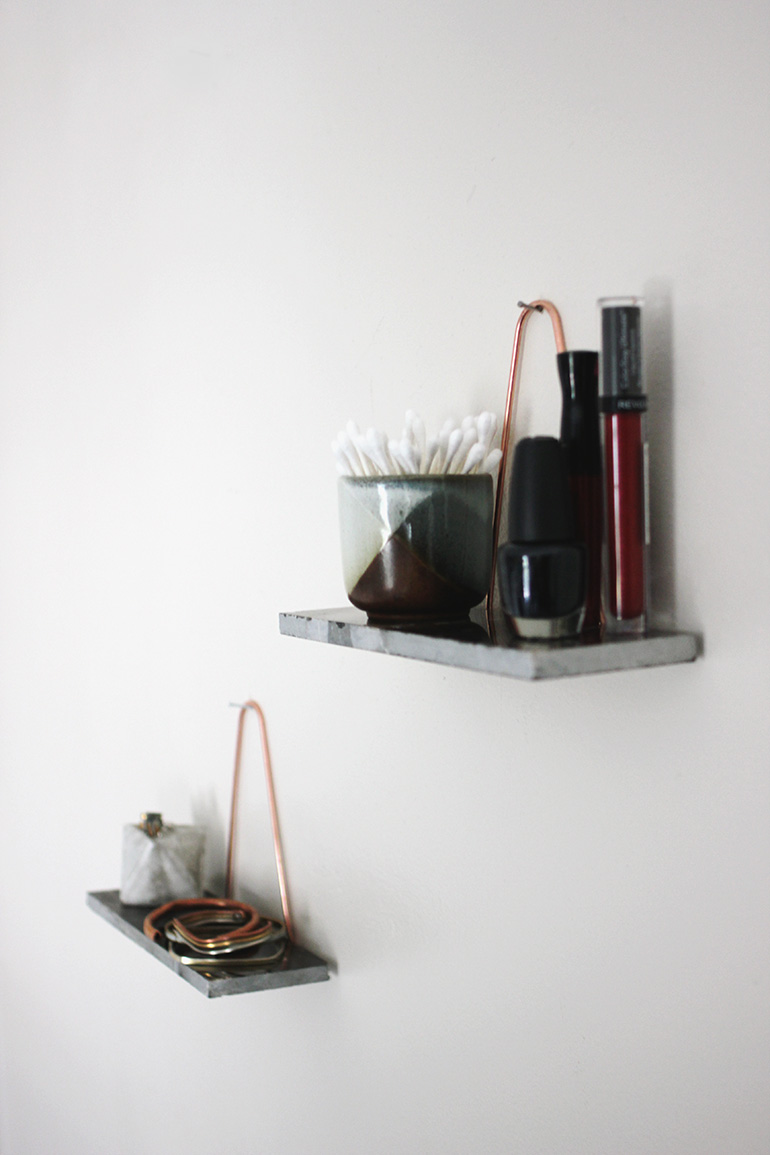 DIY Mini Copper &amp; Marble Shelves - The Merrythought