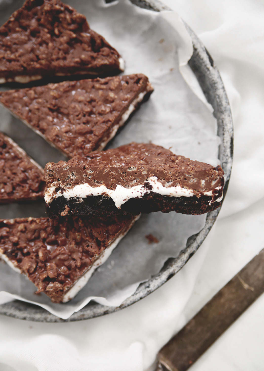 Marshmallow Peanut Butter Crunch Brownies OBSiGeN