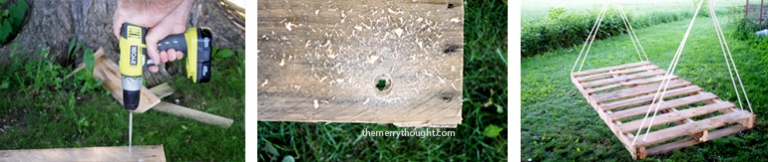 DIY Pallet Swing Bed @themerrythought