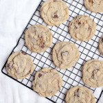 cooling rack with peanut butter cup cookies on it