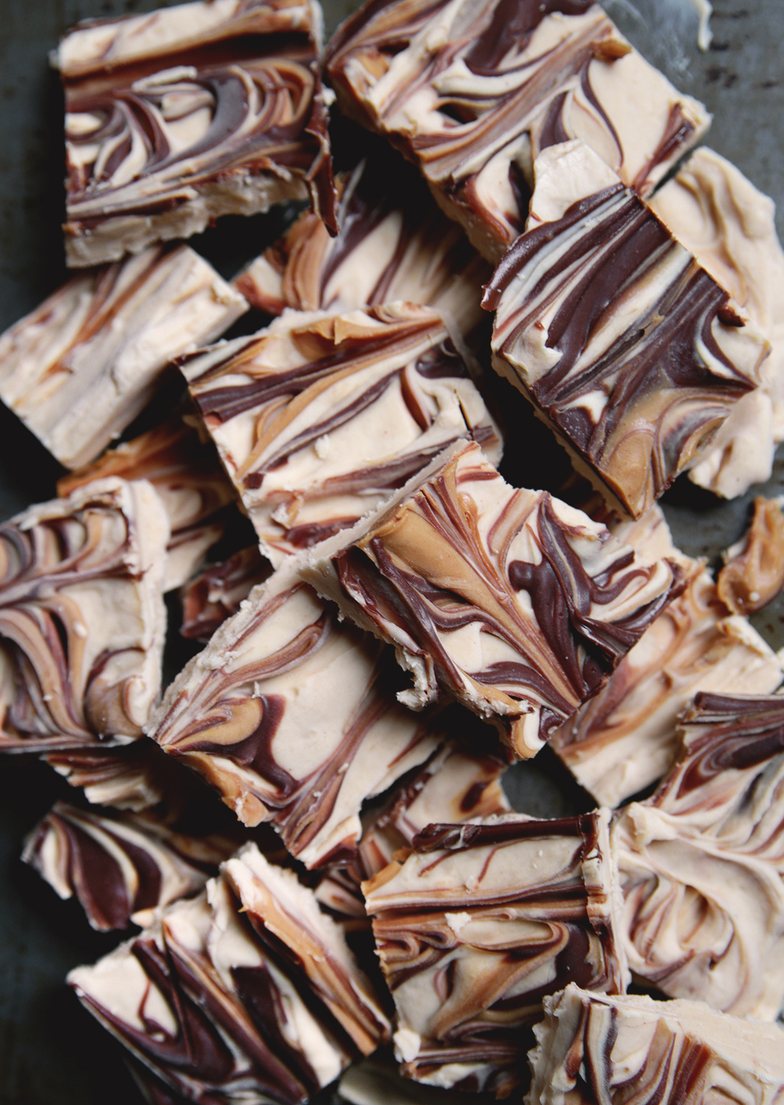 Peanut Butter Nutella Frozen Yogurt Bark