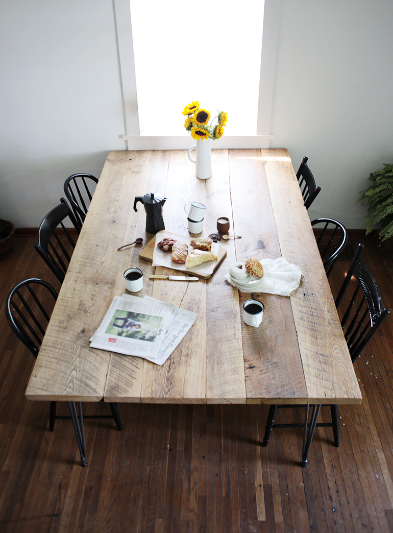 Reclaimed wood deals dining table top